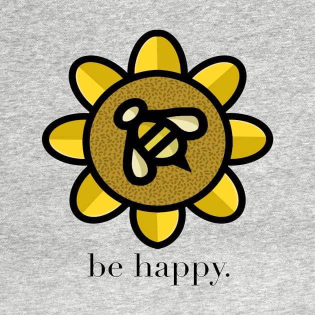 Be Happy! - Bee and Sun Flower by Megan Makes